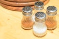 Pizza seasonings on a wood table. Royalty Free Stock Photo