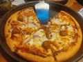 Pizza served in pan