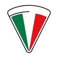 Pizza shape Italy flag Vector Royalty Free Stock Photo