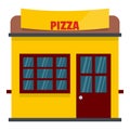 Pizza shop icon, flat style Royalty Free Stock Photo