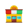 Pizza shop icon, flat style. Royalty Free Stock Photo