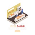 Pizza Shop Isometric Composition Royalty Free Stock Photo