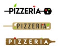 pizza shovel logo set. vector logotype