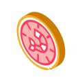 Pizza Shrimp isometric icon vector illustration