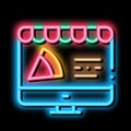 Pizza Site Order neon glow icon illustration