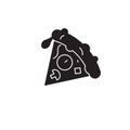 Pizza slice black vector concept icon. Pizza slice flat illustration, sign Royalty Free Stock Photo