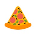 Pizza Slice cartoon isolated. Fast Food vector illustration Royalty Free Stock Photo