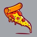 Pizza Slice Cartoon Style Vector