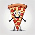 Pizza slice cheese pepperoni happy face popular food