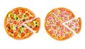 Pizza With Slice Composition Royalty Free Stock Photo