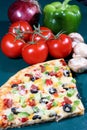 Pizza Slice & Fresh Vegetables