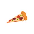 Pizza slice hand drawn food. Fast food illustration. Vector fastfood illustration