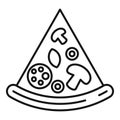 Pizza slice icon, outline style