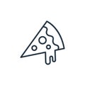 pizza slice icon vector from food concept. Thin line illustration of pizza slice editable stroke. pizza slice linear sign for use Royalty Free Stock Photo