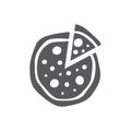 Pizza slice icon on white background Royalty Free Stock Photo