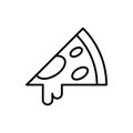 Pizza slice outline icon on white icon Royalty Free Stock Photo