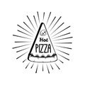 Pizza Slice Italian Food Vector Illustration. Isolated On White