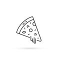 pizza slice like thin line icon