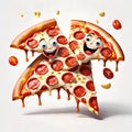 Pizza slice pepperoni cheese happy face hot meal