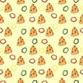 Pizza slice seamless pattern.