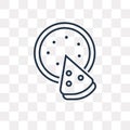 Pizza Slice vector icon isolated on transparent background, line