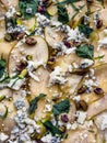 pizza Sliced pear with toppings of cheese, nuts, and herbs Royalty Free Stock Photo