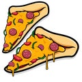 Pizza slices. Vector illustration