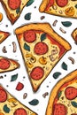 Pizza Slices White Background Royalty Free Stock Photo