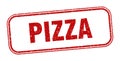pizza stamp. pizza square grunge sign. Royalty Free Stock Photo