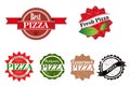 Pizza Stamps set vector Royalty Free Stock Photo