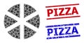Pizza Star Mosaic and Pizza Textured Seals Royalty Free Stock Photo