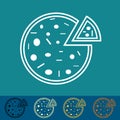 Pizza sticker or button - vector illustration - different colors