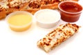 Pizza Sticks and Marinara Sauce, Garlic Sauce and Ranch Dressing