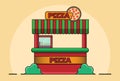 Pizza Street Cart. Pizza Street Cart Vector Illustration. Street Food Cart