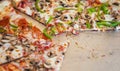 Pizza in street fast food cafe Royalty Free Stock Photo