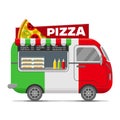 Pizza street food vector caravan trailer