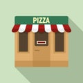 Pizza street shop icon, flat style Royalty Free Stock Photo