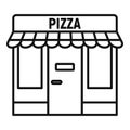 Pizza street shop icon, outline style