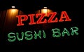 Pizza and Sushi Bar Neon Sign Royalty Free Stock Photo