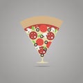 Pizza symbol pointing at a map. Pizzeria emblem. Italian food restaurant sign. Pizza location