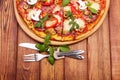 Pizza on table Royalty Free Stock Photo