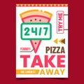Pizza Take Away Service Promotion Poster Vector Royalty Free Stock Photo