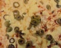 Pizza texture in closeup