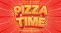 Pizza Time editable text effect Template Royalty Free Stock Photo