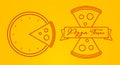 Pizza time 2 emblem concept. Vector illustration Royalty Free Stock Photo