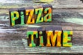 Pizza time leisure food activity friends party Royalty Free Stock Photo