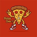 Pizza time mascot design logo Royalty Free Stock Photo