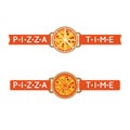 Pizza time sign or logo Royalty Free Stock Photo