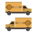 Pizza truck icon illustrated in vector on white background