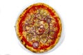 Pizza tuna and onion Italian food pizza,ham mushrooms olives Royalty Free Stock Photo
